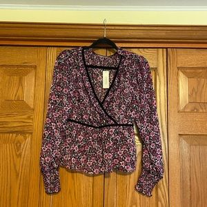 Pink Floral Sheer Blouse